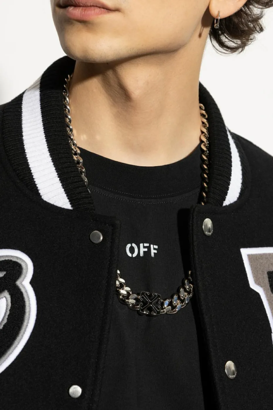 Off-White SILVER Necklace with logo
