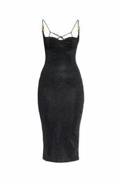 Oseree BLACK Dress with lurex thread
