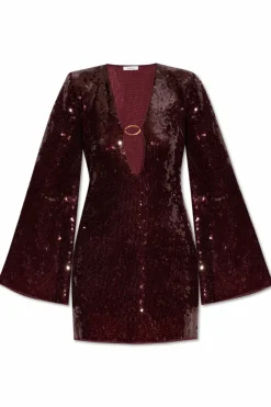 Oseree BURGUNDY Sequin dress