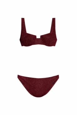 Oseree BURGUNDY Two-piece swimsuit