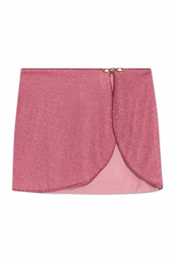 Oseree PINK Short pareo with lurex thread