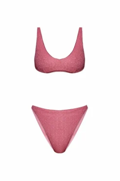 Oseree PINK Two-piece swimsuit with lurex thread