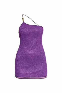 Oseree PURPLE Dress finished with lurex thread