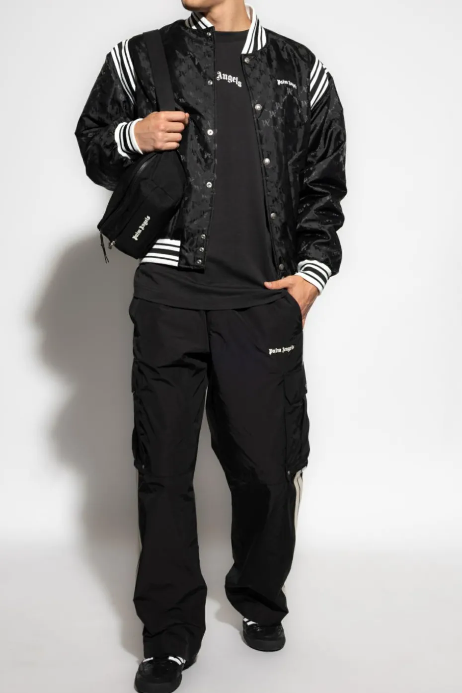 Palm Angels BLACK "Bomber" type jacket
