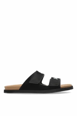 Palm Angels BLACK Flip-flops with logo