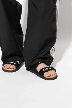 Palm Angels BLACK Flip-flops with logo
