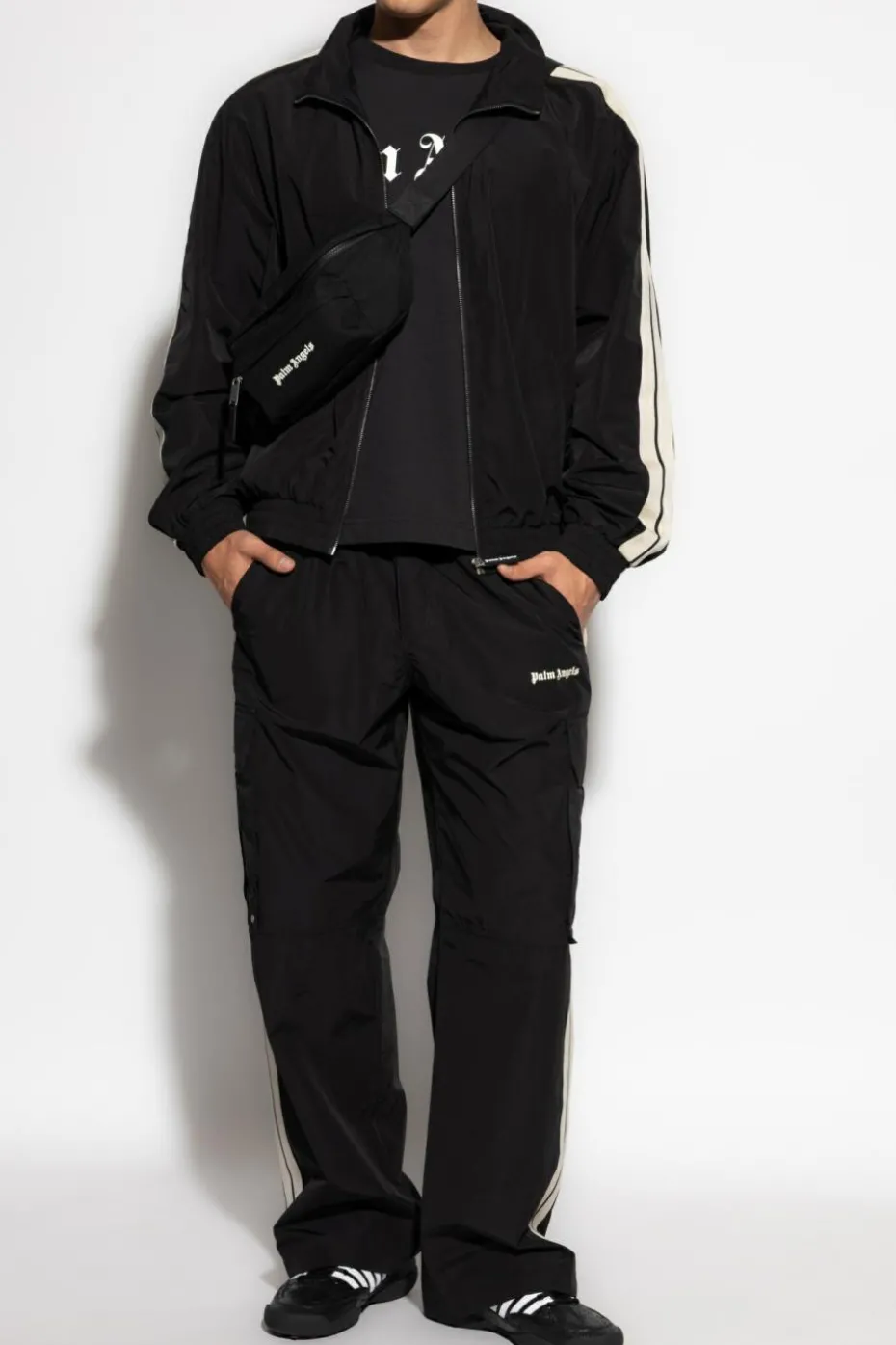 Palm Angels BLACK Jacket with logo