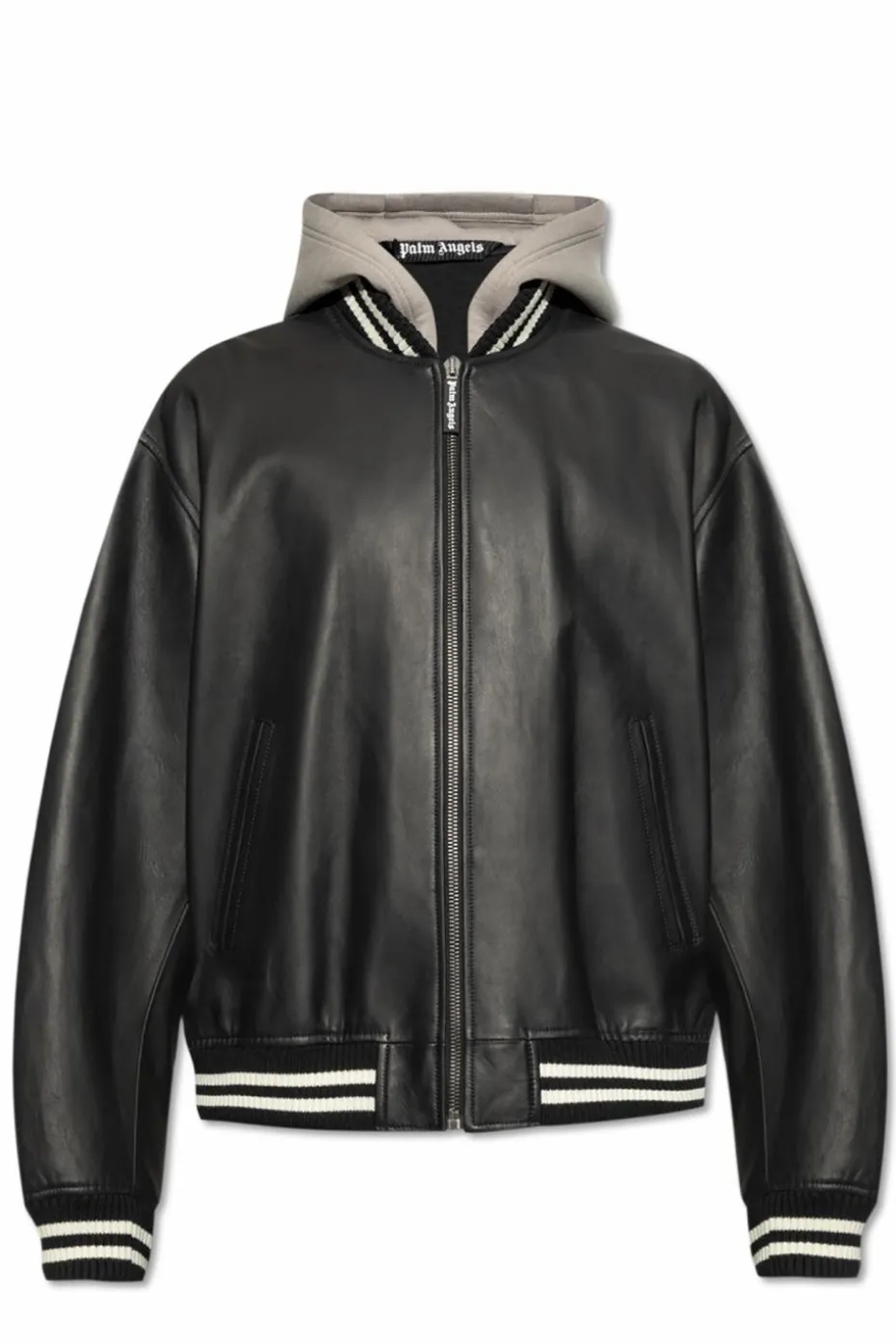 Palm Angels BLACK Leather jacket