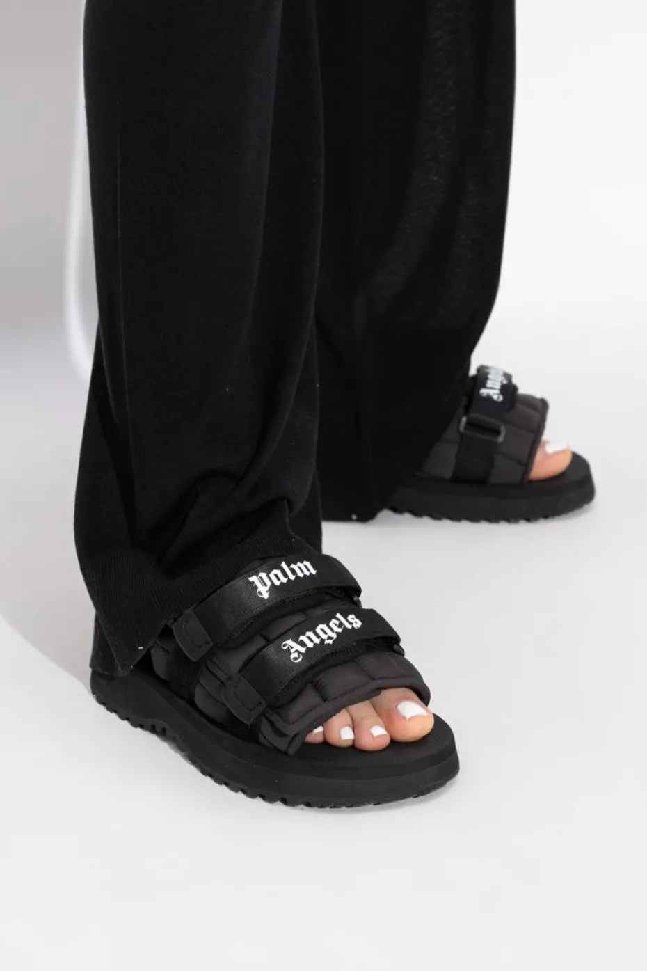 Palm Angels BLACK Slides with logo