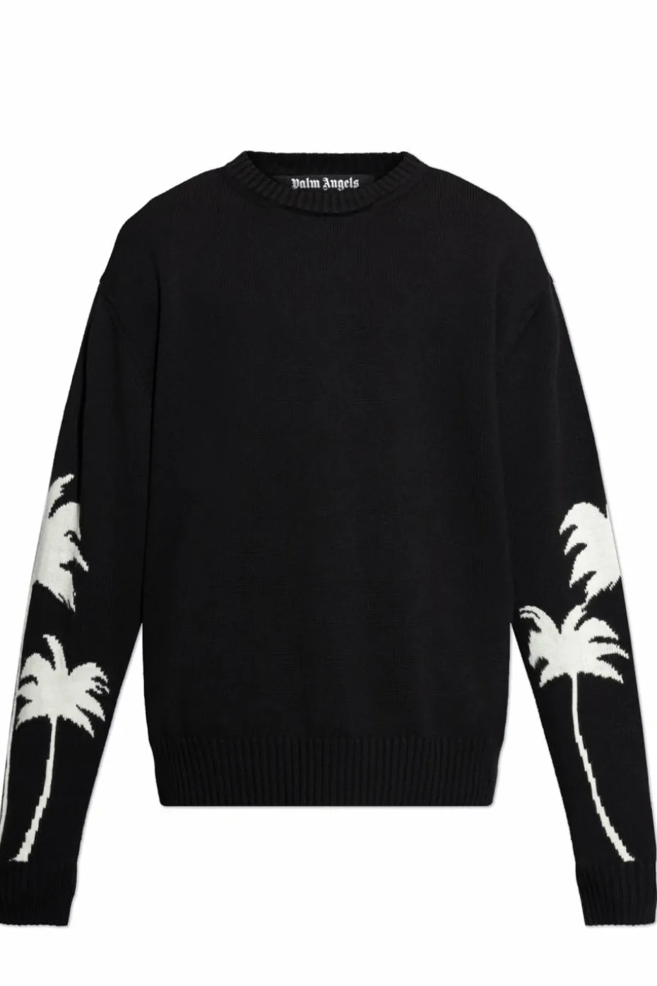 Palm Angels BLACK Sweater with round neckline