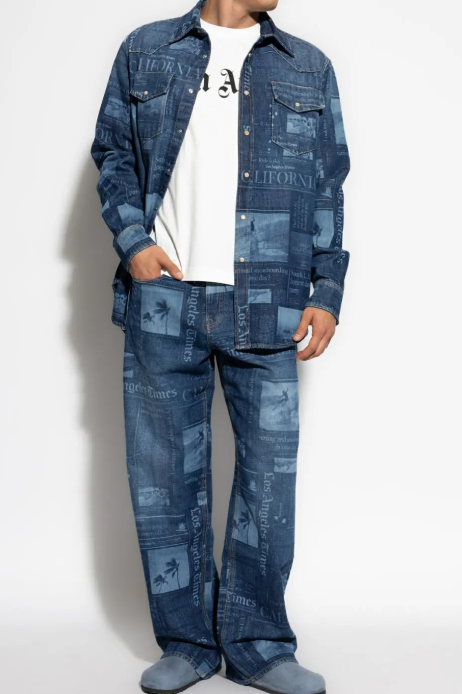 Palm Angels BLUE Denim shirt