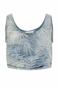 Palm Angels BLUE Short denim top