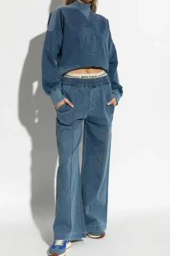 Palm Angels BLUE Sweatshirt with logo
