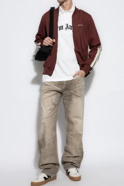 Palm Angels BURGUNDY Sweatshirt with logo
