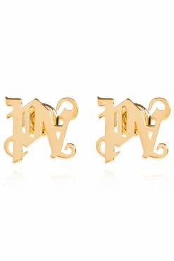 Palm Angels GOLD Earrings with logo