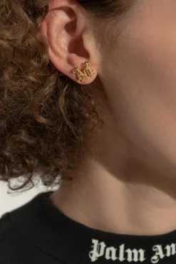 Palm Angels GOLD Earrings with logo