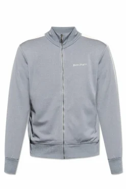 Palm Angels GREY Sweatshirt with stand-up collar