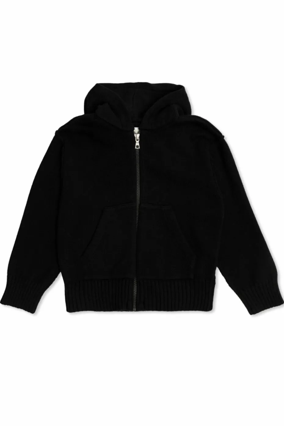 Palm Angels Kids BLACK Cardigan with wool trim
