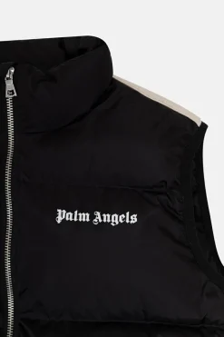 Palm Angels Kids BLACK Insulated quilted vest