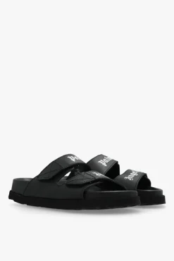 Palm Angels Kids BLACK Slides with logo