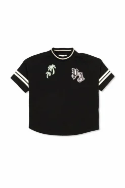 Palm Angels Kids BLACK T-shirt with printed logo