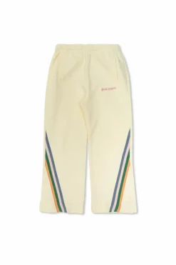 Palm Angels Kids cream Sweatpants with logo
