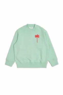Palm Angels Kids GREEN Sweatshirt with logo