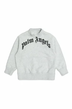 Palm Angels Kids GREY Sweatshirt with printed logo
