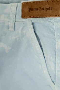 Palm Angels Kids light blue Cargo jeans