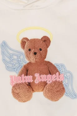 Palm Angels Kids WHITE Printed hoodie