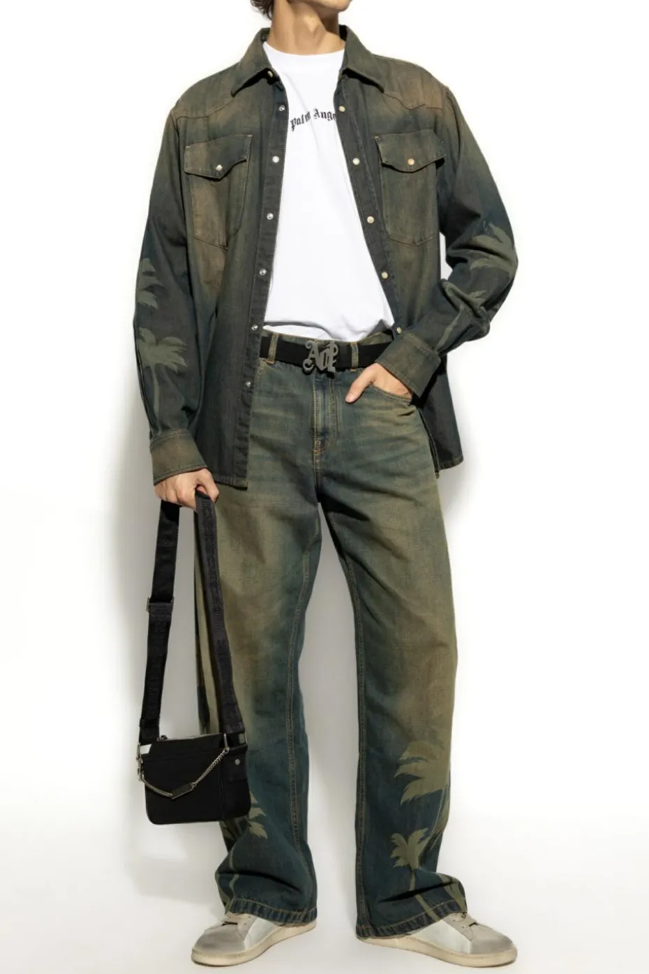 Palm Angels NAVY BLUE Jeans with logo