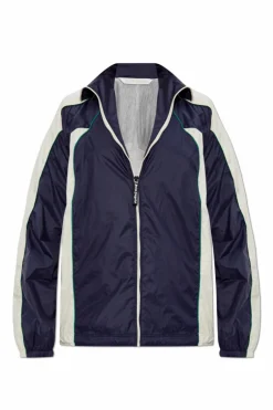 Palm Angels NAVY BLUE Lightweight jacket with printed logo