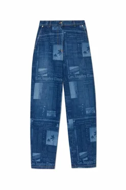 Palm Angels NAVY BLUE Patterned jeans