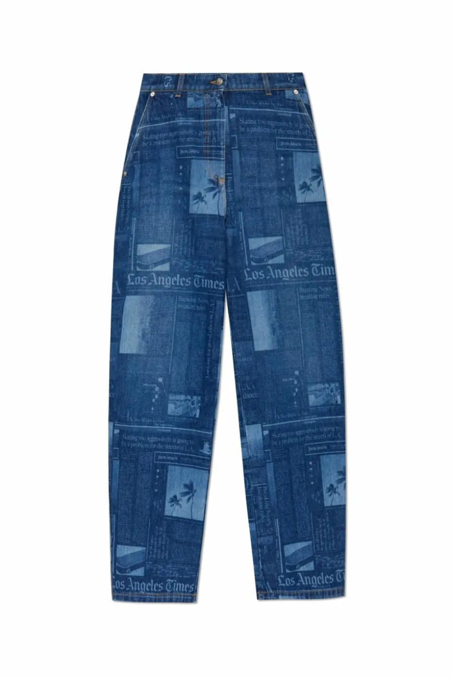 Palm Angels NAVY BLUE Patterned jeans