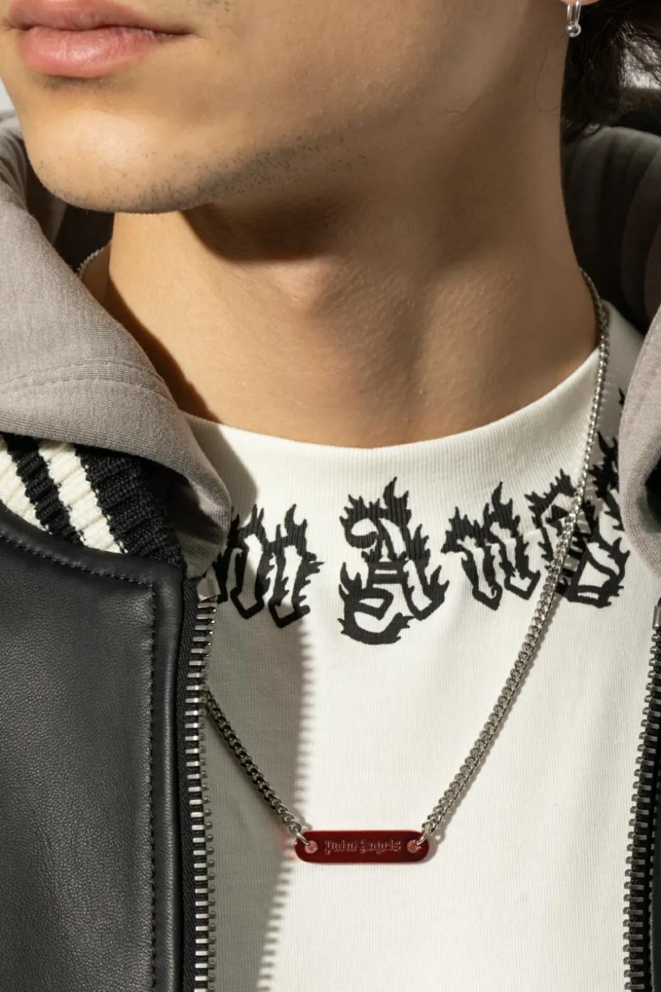 Palm Angels SILVER Necklace with logo