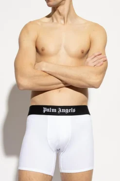 Palm Angels WHITE Two-pack boxers with logo