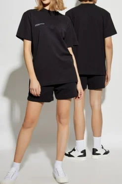 Pangaia BLACK T-shirt with logo