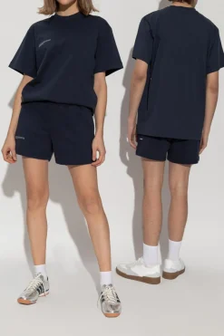 Pangaia NAVY BLUE T-shirt with logo