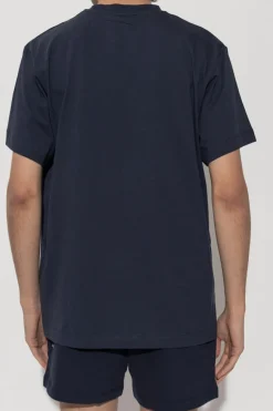 Pangaia NAVY BLUE T-shirt with logo