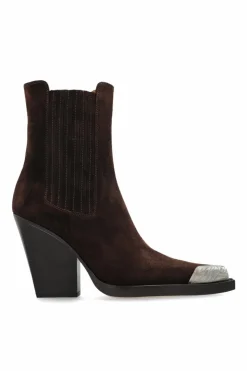 Paris Texas BROWN Suede heeled ankle boots `Dallas`