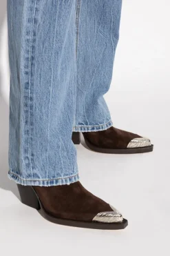 Paris Texas BROWN Suede heeled ankle boots `Dallas`