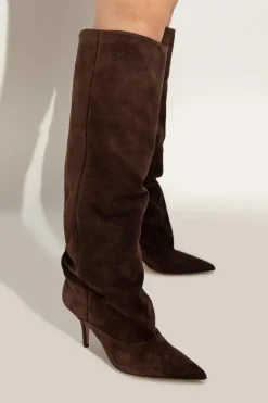 Paris Texas BROWN Suede heeled boots "Ines"