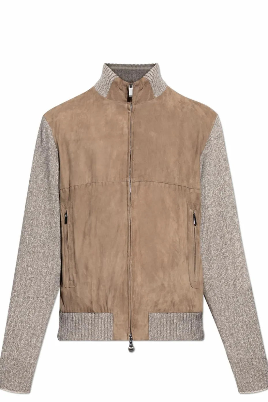 Paul & Shark beige Suede jacket with wool inserts