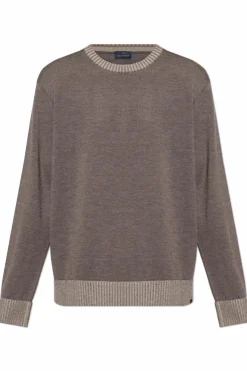 Paul & Shark BROWN Wool sweater with crew neck