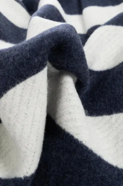 Paul & Shark NAVY BLUE Blanket with striped pattern