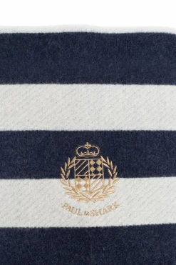 Paul & Shark NAVY BLUE Blanket with striped pattern