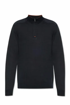 Paul & Shark NAVY BLUE Sweater with zip-up collar