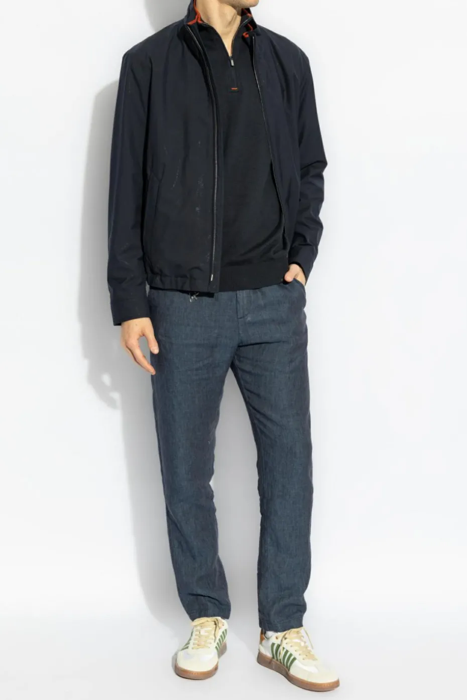 Paul & Shark NAVY BLUE Sweater with zip-up collar