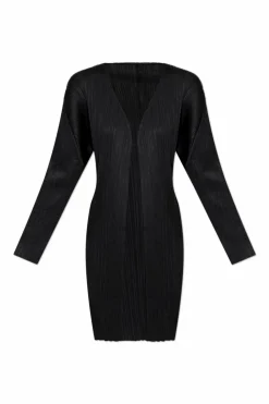 Pleats Please Issey Miyake BLACK Pleated Cardigan