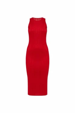 Pleats Please Issey Miyake RED Pleated dress